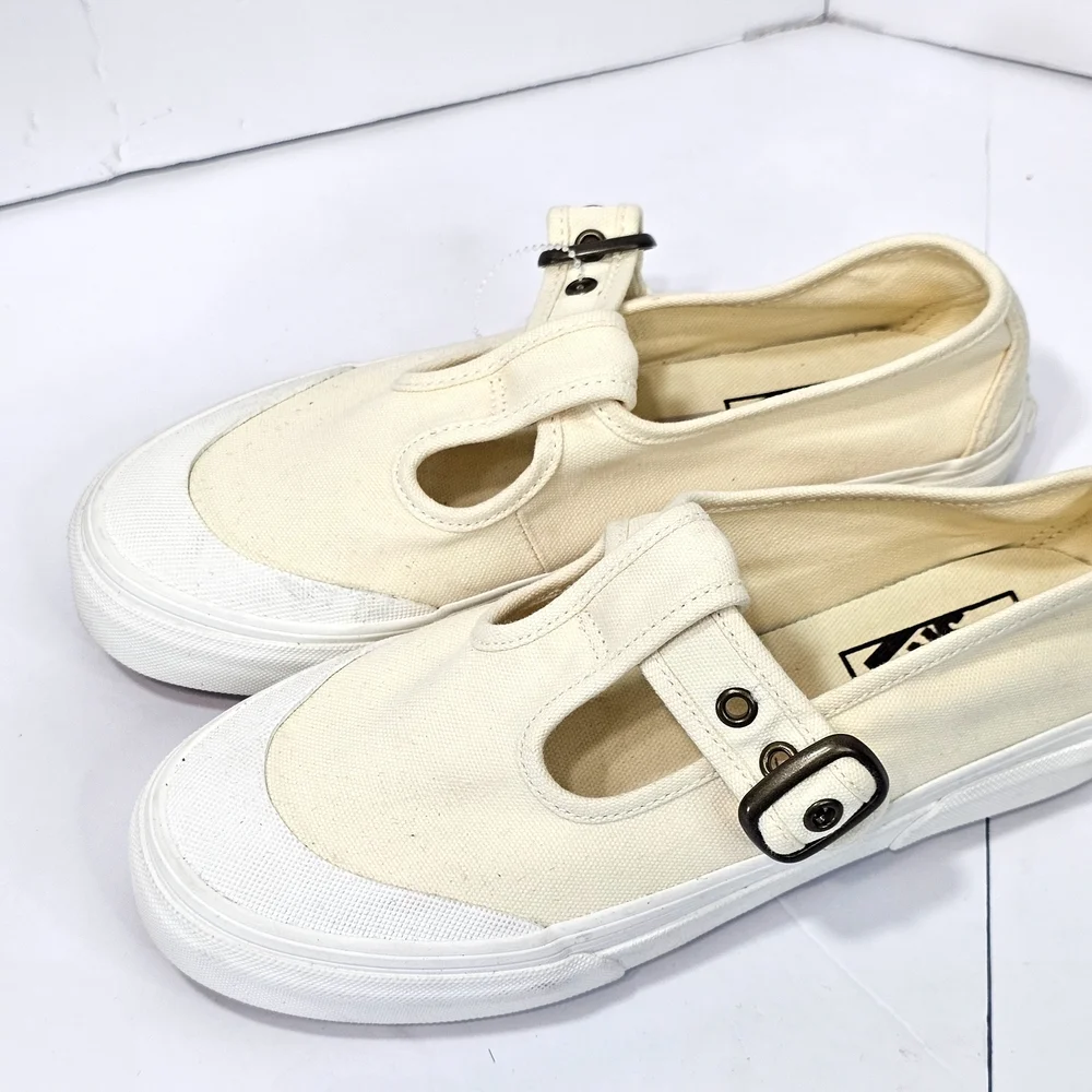 Vans Off-White Canvas Buckle Sneakers - Picture 11 of 12